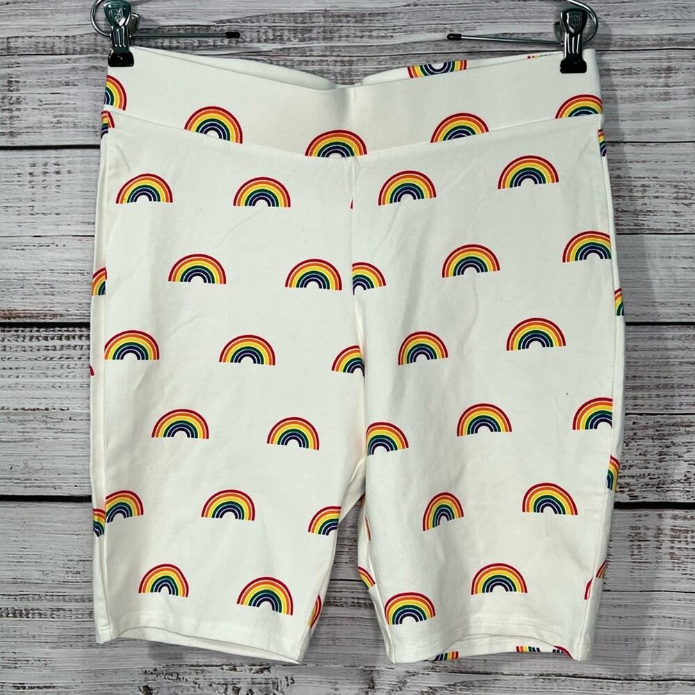 Torrid Plus Size 1x Celebrate Love Rainbow Bike‎ Shorts Pride NWOT